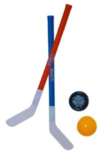 Hokejka 71 cm 2 ks s míčkem a pukem - VÝPRODEJ