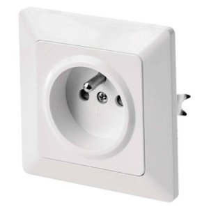 Zásuvka klasická, jednonásobná, bílá - VÝPRODEJ
