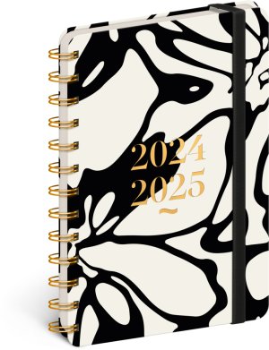 NOTIQUE Spirálový 18měsíční diář Petito – Abstrakt 2024/2025, 13 x 18 cm - VÝPRODEJ