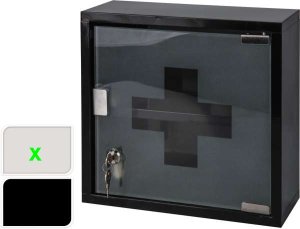 Lékárnička nerez/sklo bílá KO-C80620270bila - VÝPRODEJ