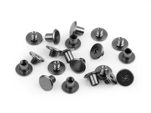 Sedlářský nýt šroubovací Ø10 mm - nikl černý (10 pár) - VÝPRODEJ