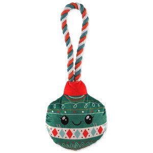Hračka Dog Fantasy Winter Tale ozdoba vánoční pískací, zelená 30cm - VÝPRODEJ