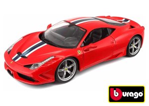 Bburago - RACE+PLAY, FERRARI, 458 Speciale, červená, 1:18 - VÝPRODEJ