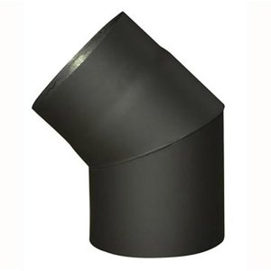 Koleno kouřové 130mm/45st.t.1.5mm ČER - VÝPRODEJ