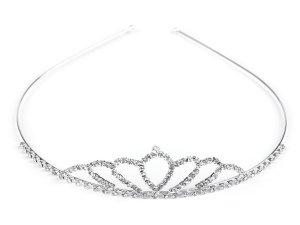 Štrasová čelenka / korunka do vlasů - crystal - VÝPRODEJ