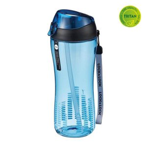 Sportovní láhev lock 550 ml se silikonovým brčkem - modrá - VÝPRODEJ
