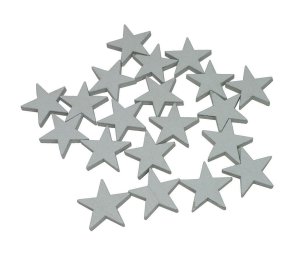 Dekorace Hvězdičky 3cm 20ks BÍ dřevo - VÝPRODEJ