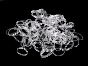 Malé gumičky do vlasů tranparentní / na balení - transparent (12 sáček) - VÝPRODEJ