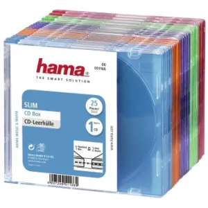 Slim CD obal, balení po 25 kusech, barevný - VÝPRODEJ