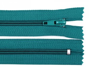 Spirálový zip No 5 délka 18 cm POL - tyrkys zelený tmavý - VÝPRODEJ