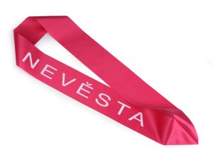 Saténová šerpa Nevěsta šíře 9,5 cm - pink - VÝPRODEJ