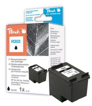 PEACH kompatibilní cartridge HP F6U66A, No 302, black, 6ml - VÝPRODEJ