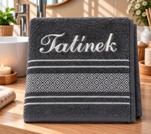 Froté ručník mozaika se jménem TATÍNEK - 50x100 cm - Tatínek - VÝPRODEJ