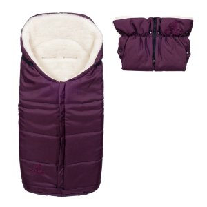 Set - nepromokavý fusak Iceland wool a rukávník, ovčí vlna, bordó, Cuculo