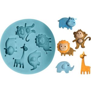 Silikonová formička zoo zvířátka 7x7cm - Cakesicq - VÝPRODEJ