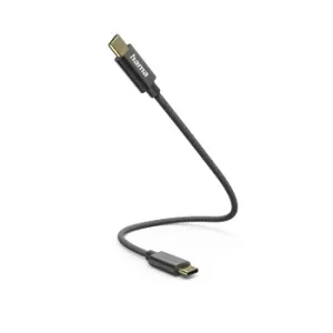 Nabíjecí kabel, USB-C - USB-C, 0,2 m, nylon, černý - VÝPRODEJ