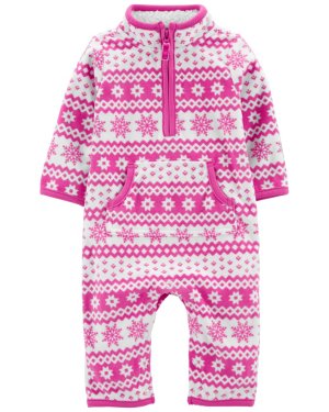 CARTER'S Overal bez nožiček přechodný Purple Patterns dívka NB /vel.56 - VÝPRODEJ