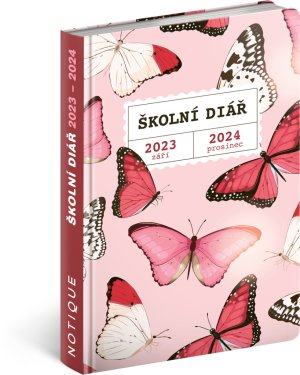Školní diář Motýlci (září 2023 – prosinec 2024), 9,8 × 14,5 cm - VÝPRODEJ