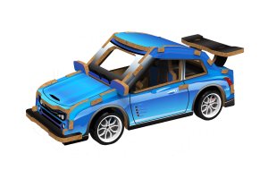 3D puzzle dřevěné - Závodní auto 13 cm - VÝPRODEJ