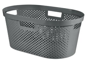 Koš na prádlo Curver Infinity Dots 40L gratitový - VÝPRODEJ