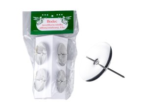 Svícen kov 4ks 40mm se zápichem stříbrný - VÝPRODEJ