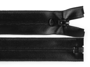 Voděodolný zip No 7 délka 80 cm spirálový - černá - VÝPRODEJ