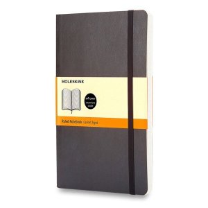 Zápisník Moleskine - měkké desky, L, linkovaný - černý - VÝPRODEJ
