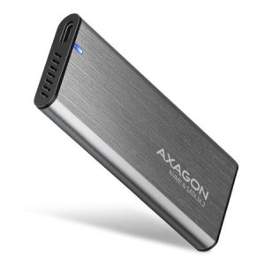 AXAGON EEM2-SG2, USB-C 3.2 Gen 2 - M.2 NVMe & SATA SSD kovový RAW box, bezšroubkový, stříbrný - VÝPRODEJ