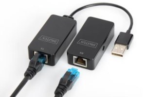 DIGITUS USB Extender, USB 2.0, pro použití s Cat5 / 5e / 6 (UTP, STP nebo SFT) kabelu až 50 m / 164 stop - VÝPRODEJ