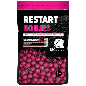 LK Baits ReStart Boilies Wild Strawberry 20mm, 1kg - VÝPRODEJ