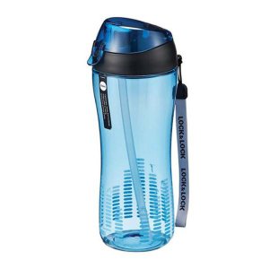Láhev na pití s brčkem LOCK 550ml modrá - VÝPRODEJ