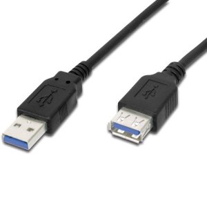 Kabel PremiumCord USB 3.0 A-A, M/F 2m, prodlužovací, černý - VÝPRODEJ