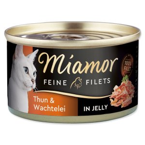 Miamor Cat Filet konzerva tuňák+křepel. vejce želé100g - VÝPRODEJ