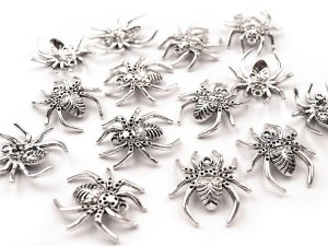 Přívěsek pavouk 25x28 mm - platina (20 ks) - VÝPRODEJ