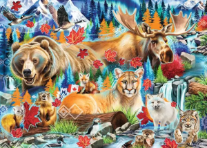RAVENSBURGER Puzzle Divoké šelmy Kanady 1000 dílků - VÝPRODEJ