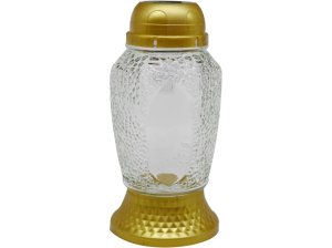 Madona Hřb.Sklo LED 21 cm průhled zlatá - VÝPRODEJ