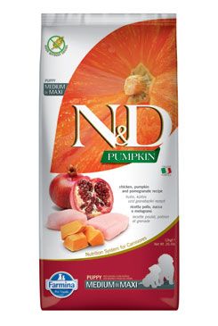 N&D Pumpkin DOG Puppy M/L Chicken & Pomegranate 12kg - VÝPRODEJ