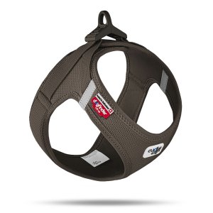 CURLI Postroj pro psy se sponou Air-Mesh Brown, L, 8-13 kg - VÝPRODEJ