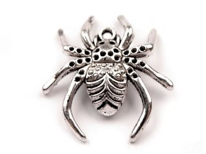 Přívěsek pavouk 25x28 mm - platina (20 ks) - VÝPRODEJ