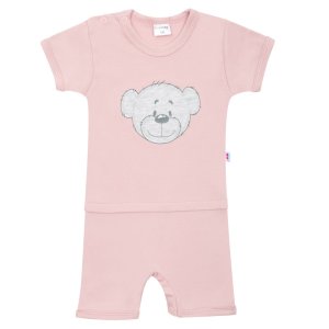 Kojenecký letní bavlněný overal New Baby BrumBrum old pink - 86 (12-18m) - VÝPRODEJ
