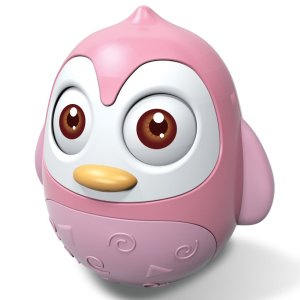 Kývací hračka Baby Mix tučňák růžový - VÝPRODEJ