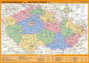 Mapa České republiky – zeměpisná a politicko-správní - VÝPRODEJ