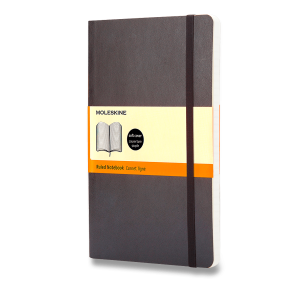 Zápisník Moleskine - měkké desky, L, linkovaný - černý - VÝPRODEJ