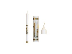 Kostelní svíčka Na křest 30x400 250g svíčka na zápich - VÝPRODEJ