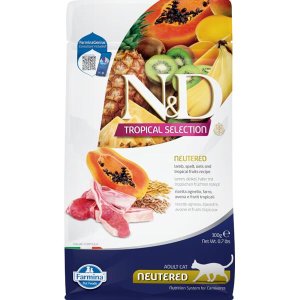 N&D TROPICAL SELECTION CAT Lamb Neutered 300g - VÝPRODEJ