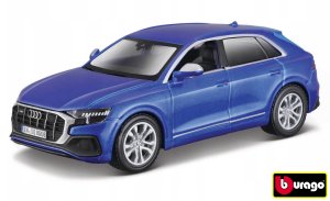 Bburago - Auta HOBBY, Audi SQ8, modrá metalíza, 1:32 - VÝPRODEJ