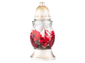 Hřbitovní sklo 24cm vklad 80g 24h., Vánoční hvězda - VÝPRODEJ