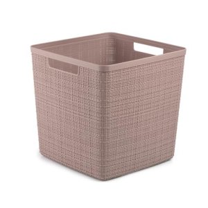 Box Curver Jute Cube 17L růžový - VÝPRODEJ